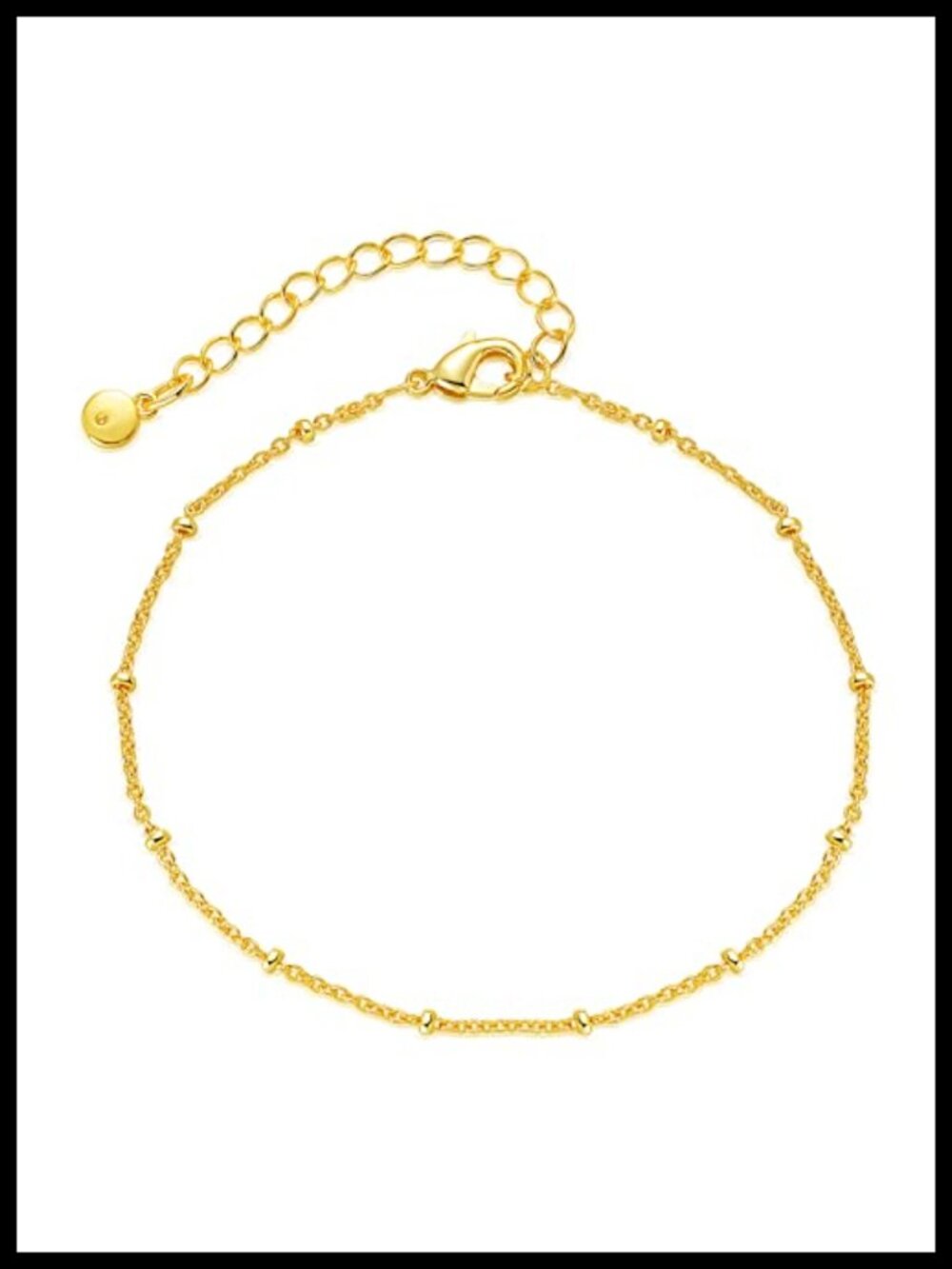 18K Gold Plated Anklet for Women Adjustable Layered Ankle Bracelet